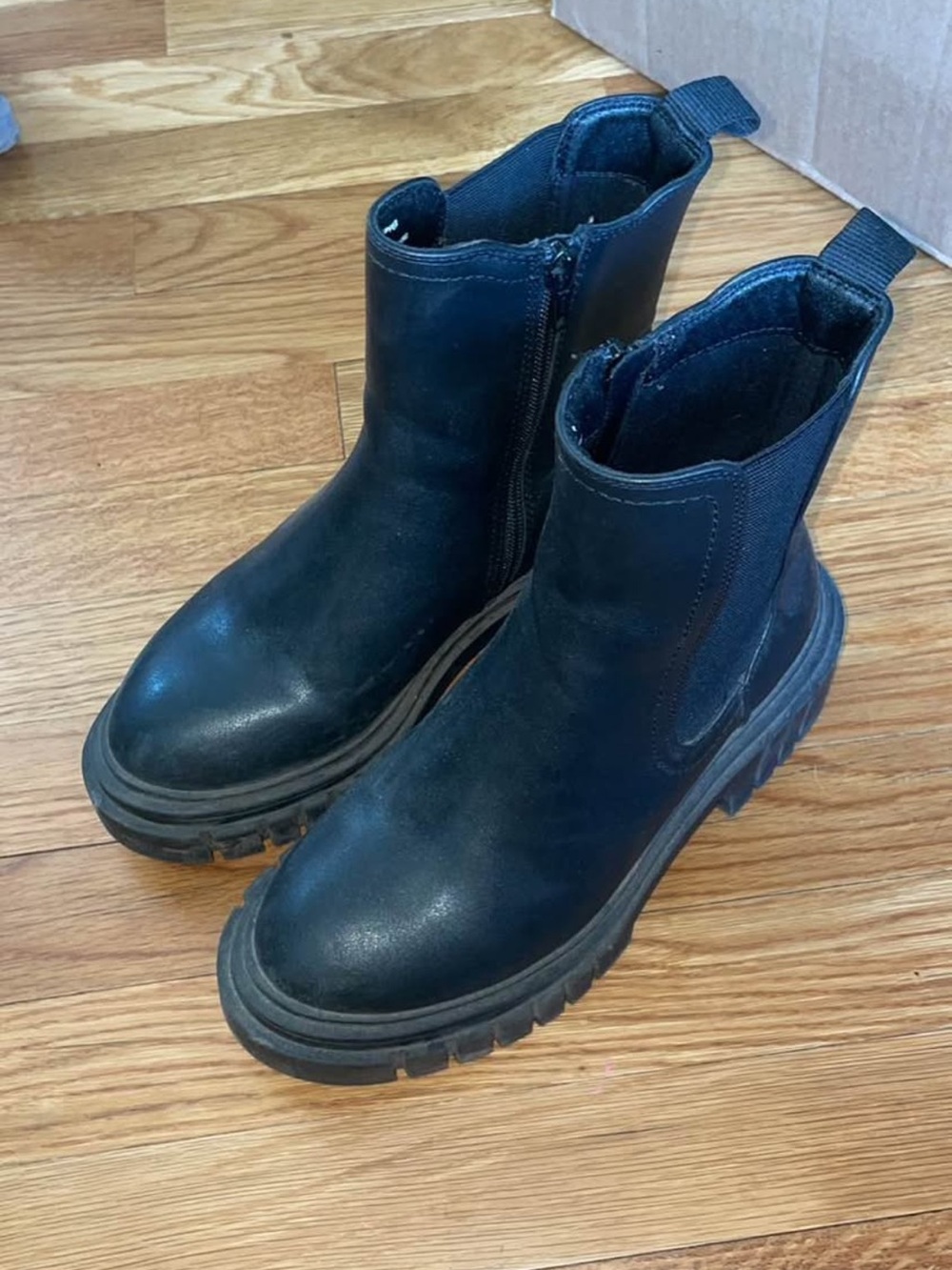 Black Lug-Sole Chelsea Boots